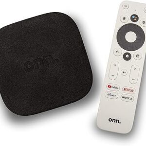 ONN Android TV 4K UHD Streaming Device with Voice Remote Control Google Assistant & High Speed HDMI Cable (100026240)
