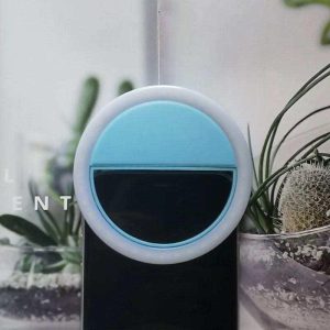 Rechargeable-selfie Ring Light With Inbuilt Battery - Blue